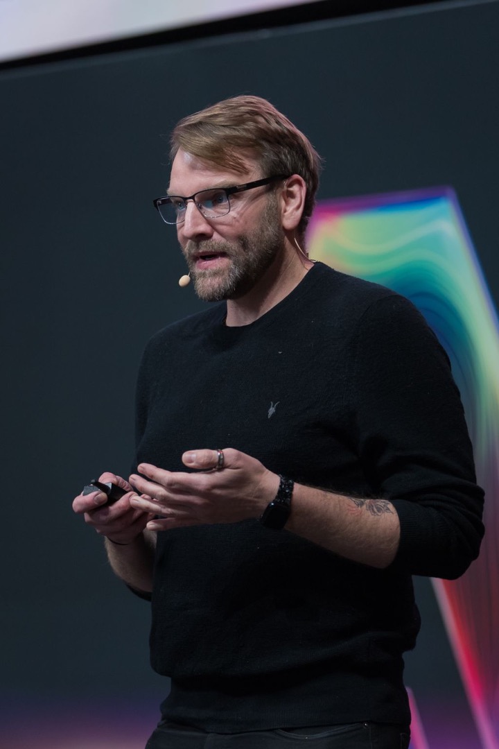 Jeff Canada speaking at an event